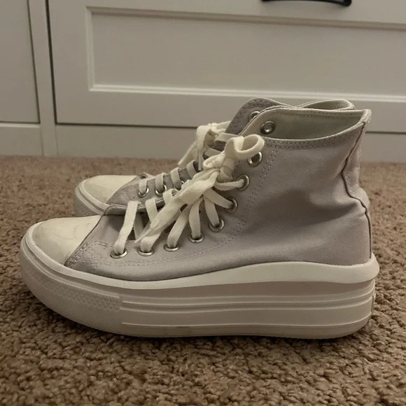 Converse Chuck Taylor All Star Move Platform High Top Sneakers Light Purple - Picture 3 of 5